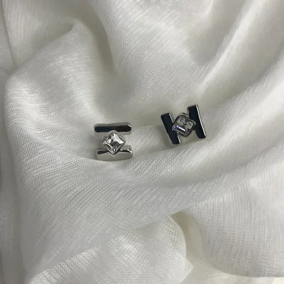 Pierced Earrings | Silver Tone w/ Crystal - Picture 6 of 10